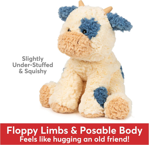 GUND Cozys Collection Cow, Stuffed Animal for Ages 1 and Up, Spring Decor Plush Toy, Cream/Blue, 10”...