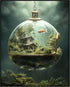 Posterizer 1 pcs-cute dreamy surreal fish glass house-Abstract & Modern Art-Fantasy & Fiction Art-Gift for Art Lovers-Decor for Home & Office- UNF...