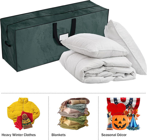 Christmas Tree Storage Bag-Fits up to 7.5 Foot Artificial Trees-Protects Holiday Decorations & Inflatables from Moisture & Damage by Elf Stor (Gre...