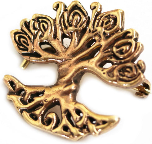 Bronze Norse Celtic Tree Brooches, Clothes Fasteners - Cloak/Scarf/Shawl Pin, Nordic Vintage Jewelry...