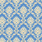 039 Peel and Stick Damask Wallpaper 17.7in×9.8ft Blue/Beige Removable Contact Paper Self Adhesive Vinyl Film for Drawer Furniture Renovation and H...