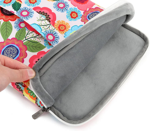 360° Protective Laptop Sleeve Case Bag Cover with Handle For iPad 12.9 inch,MacBook Pro Air 13" and 12.5 inch-13.3 inch Laptop (Flowers)...