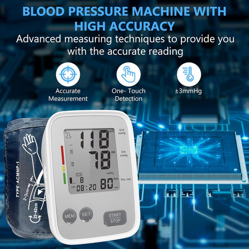 Blood Pressure Monitors for Home Use, Blood Pressure Monitor Upper Arm with Adjustable 9-17" Bp Cuff, 2x99 Memory, High Blood Pressure Machine wit...