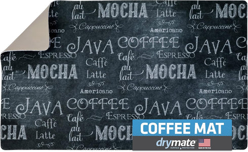 Drymate Coffee Maker Mat, (Coffee Station Bar Accessory) Protects Kitchen Countertops From Spills, Stains & Scratches, Absorbent, Waterproof, Wash...