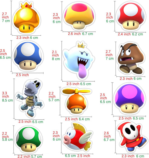 Mushroom Fridge Magnet (12 Pack) Funny Magnet Super Game Bumper Office Cabinets Decoration Fridge Metal?Magnet Flexible Reusable Magnetic Vinyl...