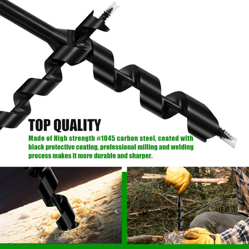 1" x 10" Long Scotch Eye Hand Wood Auger Drill Bit,1 Inch Hand Auger Wrench Manual Hole Maker for Bushcraft Settlers Gear Backpack & Camping Survi...
