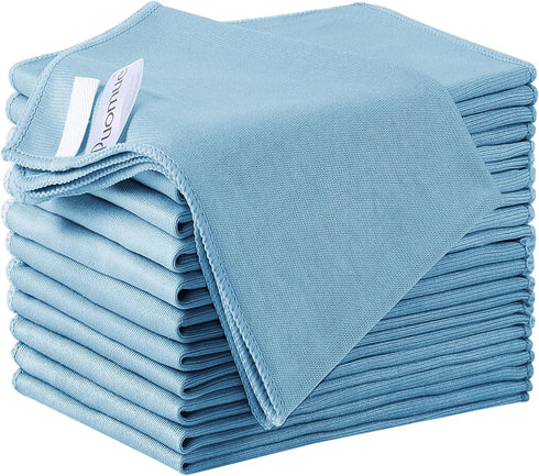 12 Pack Microfiber Glass Cleaning Cloth, 12 Inch X 16 Inch, Lint Free Quickly Clean Windows, Mirrors, Glasses, Phone Screens, Camera lenses, Blue...