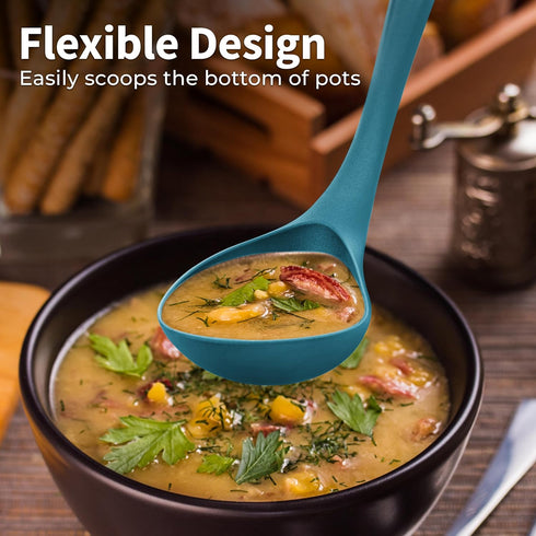 Zulay Kitchen Soup Ladle – Ergonomic, Heat-Resistant & Versatile for Serving Soup, Chili, Gravy & More - Sky Blue...
