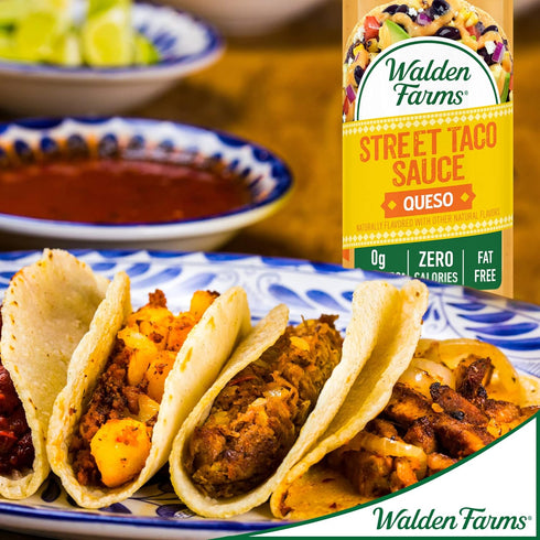 Walden Farms Queso Street Taco Sauce 12oz. Bottle - Creamy and Flavorful, Vegan, Paleo and Keto Friendly, Non-Dairy Milk Substitute - Perfect Taco...