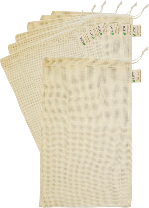 Mesh Produce Bags |Cotton Mesh Bags for Vegetables| Reusable Produce Bags Onion Storage Bags | Mesh Grocery Bag Vegetable Bag Fruit bag Food Bag| ...