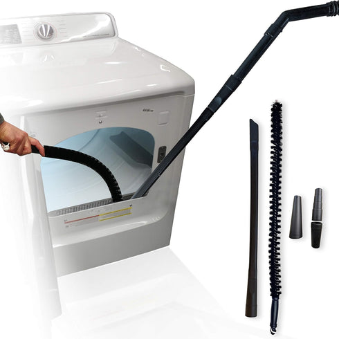 Vacuum Attachment for Dryer Vent, Crevice Cleaning Tool for Clothes Dryer with Lint Trap Brush and Flexible Hose. Duct Cleaner Kit. Designed by Dr...