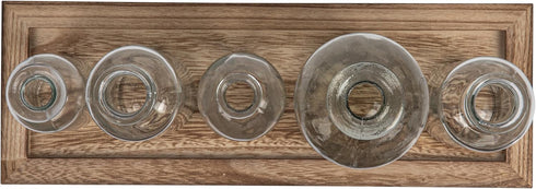 Creative Co-Op Set of 5 Vintage Bottle Vases on Wood Tray...