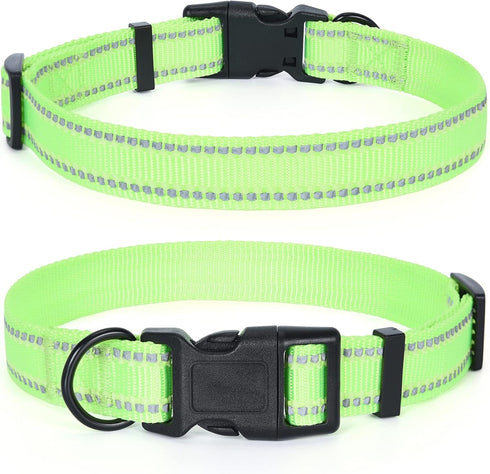 Mile High Life | Nylon Night Light Glow Collar for Medium Dogs | Reflective Band Cat Collar | Fluorescence self-Luminescence Strap Puppy Collar | ...