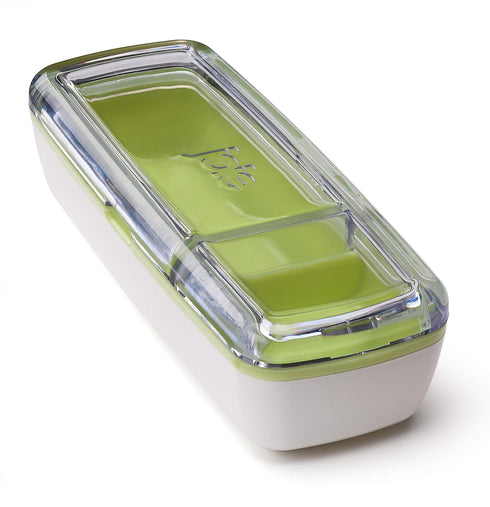 Joie Snack On The Go Divided Container, Two Compartment Storage Box Keeps Foods Separate, Leakproof and Airtight, Ideal for Veggies and Dip or Che...