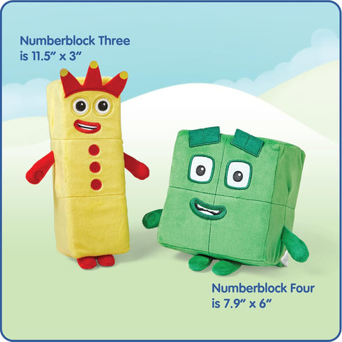 hand2mind Numberblocks Three and Four Playful Pals, Small Plush Figure Toys, Cute Plushies, Stuffed Toys, Preschool Number Toys, Math Learning Toy...