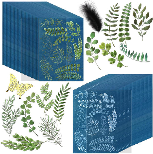 NOVWANG 80 Pcs Cyanotype Paper, High Sensitivity Sun Print Paper Cyanotype Kit with 2 Dedicated Clear Sleeves and 1 Pack Template, Sun Art Paper D...