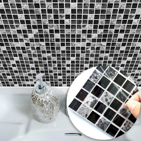 funlife 10Pcs Peel and Stick Tile Backsplash for Kitchen, Self-Adhesive DIY Waterproof Stickers, Vinyl Wall Decals Bathroom Decor, Mosaic Creative...