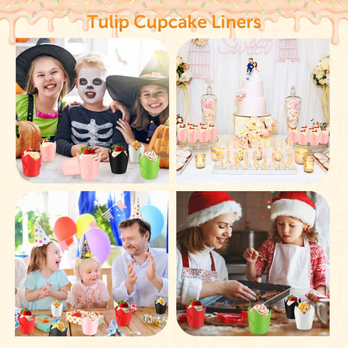 Green Cupcake Liners 100Count Baking Cups Standard Tulip Paper Greaseproof Muffin for Wedding Birthday Christmas Party Baby Shower Anniversaries A...
