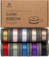 Vitalizart Satin Ribbon 3/8 Inch Double Faced Silk Like Thin Ribbon for Gift Wrapping Bouquet Hair Wedding Christmas Decoration 30 Yards...