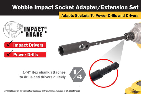 Titan - 6-Pc Impact Wobble Adapter Set (49036)...