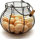 CVHOMEDECO. Antique Wire Egg Basket with Wood Handle Primitives Vintage Gathering Basket. Rusty...