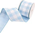 2.5 Inch Wired Edge Burlap Ribbon, Blue Gingham Plaid Checked Ribbons, Easter Ribbons Summer Spring Wired Ribbon,for Gift Wrapping, Wreath, Crafts...