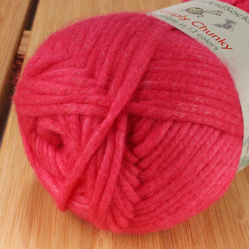 JubileeYarn Simply Chunky Yarn - Bulky Acrylic - Hot Pink - 2 Skeins......