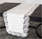 White Royal Rose European Antique Lace Jacquard Table Runner, Dresser Scarf (16Wx54L)...