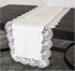 White Royal Rose European Antique Lace Jacquard Table Runner, Dresser Scarf (16Wx54L)...