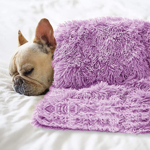 Pet Dog Bed Blankets, Fluffy Fleece Dog Throw Blankets Sleep Mat,Soft Puppy Blankets Cat Kitten, S M L XL,Fuzzy Reversible Sherpa Blanket for Bed,...