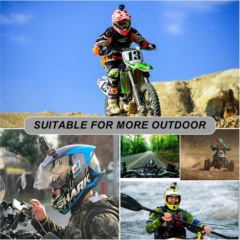 Universal Helmet Adhesive Sticky Mount for Action Cameras, Includes 4 Curved/Flat Mounts, 2 Anchors, 2 Base Mounts, 2 Tripod Adapters, Compatible ...