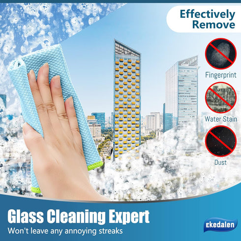 Streak Free Miracle Cleaning Cloth Easy Clean Microfiber Window Mirror Glass Stainless Steel Lint Free Dish Cloth Wine Polishing Towel,Reusable, 1...