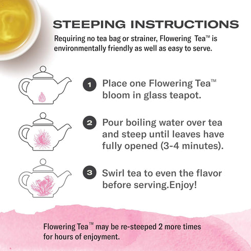 Numi Organic Tea Petite Bouquet 4-Variety Flowering Tea Blossoms, Blooming Tea Flowers, Steeps 12 Pots...