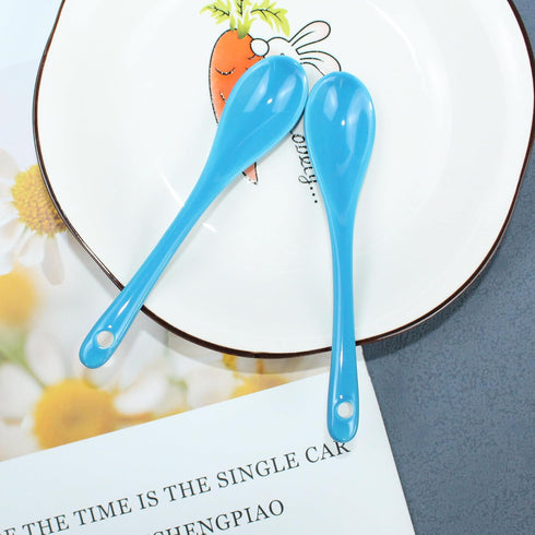 5” Ceramic Spoon Coffee Spoon Stir-stirring Spoon With Ceramic Asian Ceramic Spoons for Coffee Tea Yogurt Sauce Sugar Salt and Desserts Demitasse ...
