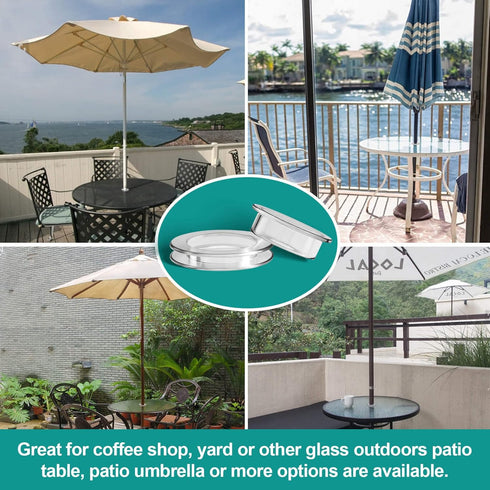 Sukh Patio Table Umbrella Hole Ring Umbrella Hole Ring and Cap Silicone Transparent Hole Couver Plug Hole Rings Set Umbrella Ring Caps 2 Sets for ...