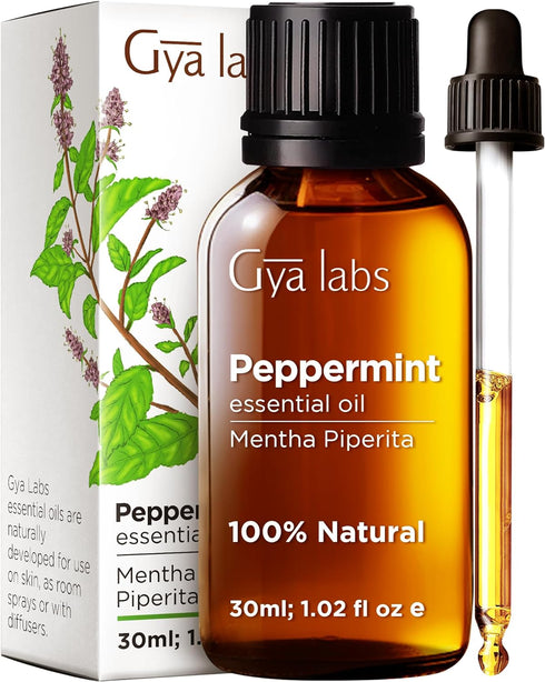 Gya Labs Peppermint Oil for Diffuser & Aromatherapy - Natural Peppermint Mint Essential Oils for Skin, Hair, DIY, Self-Care - Cooling, Minty Scent...