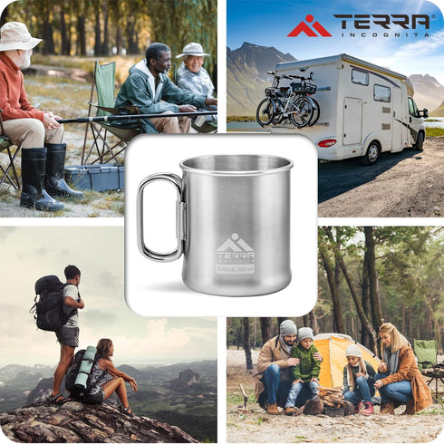 Stainless Steel Camping Mug - Lightweight & Durable Backpacking Cup - BPA-Free Camping Cups Metal for Outdoor Adventures (10 oz)...