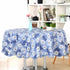 uxcell Seamless Waterproof Vinyl Round Tablecloth 60" Dia for Wedding/Restaurant/Parties Tablecloth Decoration Blue Flower Pattern Floral Printed...