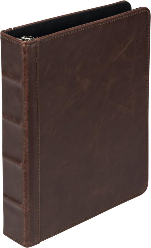 Samsill Vintage Hardback Jr. Book Style 3 Ring Binder, 1 Inch Round Ring, Holds 200 Sheets - Dark Brown...