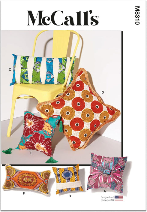 McCall's Pillows Sewing Pattern Kit, Design Code M8310, One Size, Multicolor...