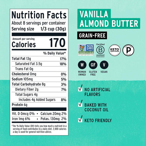 Purely Elizabeth Vanilla Almond Butter Keto Granola, Made with Nuts and Seeds, Grain-Free, Gluten-Free, Non-GMO (8oz Bag)...