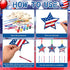 Sheroll 30 Pack 4th of July Wind Chime Kit for Kids DIY Craft Make Your Own Patriotic Star Wooden Wind Bell Decoration for Girls Boys Art Ornament...