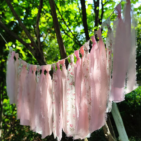 Mybbshower Floral Chiffon Fringe Ribbon 1.5" x 15Yd (3 Rolls *5Yd) for Wedding Invitations, Bridal Bouquets, DIY Tassel Garland Decorations, Gifts...