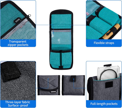 Selens Camera Battery Bag/Case/Pouch/Holder DSLR Battery SD Card wallet for NP-FZ100, LP-E6,AA Battery,LP-E8,LP-E10,LP-E12 Battery,EN-EL14,EN-EL15...