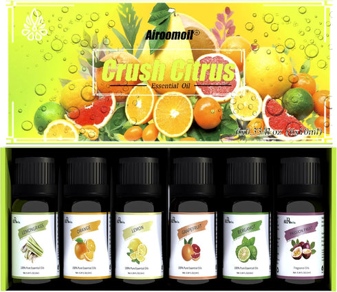 Citrus Fruity Essential Fragrance Oil Set for Slime Candle Soap Making Aromatherapy Diffuser,Passion Friut,Orange,Lemongrass,Lemon,Bergamot,Grapef...