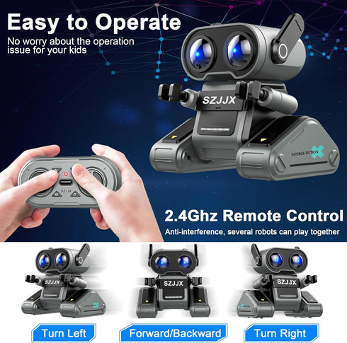 Robot Toys for Kids 3-5 5-7,Rechargeable Remote Control Robot Toy,Interactive Toy Robot for Kids with LED Eyes & Music & Dance,Intelligent Robots ...