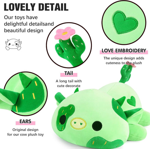 Onsoyours Cute Cow Plushie, Soft Stuffed Cactus Cow Squishy Plush Animal Toy Pillow for Kids (Cactus Cow, 12")...