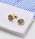 Engraved Lucky Clouds Pattern Cufflinks for Men Chinese Feng Shui Auspicious Totem Round Silver Golden Men's Cufflinks Jewelry for Wedding Party B...
