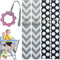 Toy Saver Strap Holder Leash Secure Accessories Gray Chevron/White Dots - 4pc...