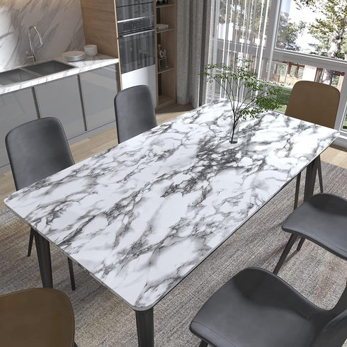 Glossy Black and White Marble Contact Paper 11.7 x 196 Inches Peel and Stick Wallpaper Vinyl Film Self Adhesive Removable Waterproof Wall Paper fo...